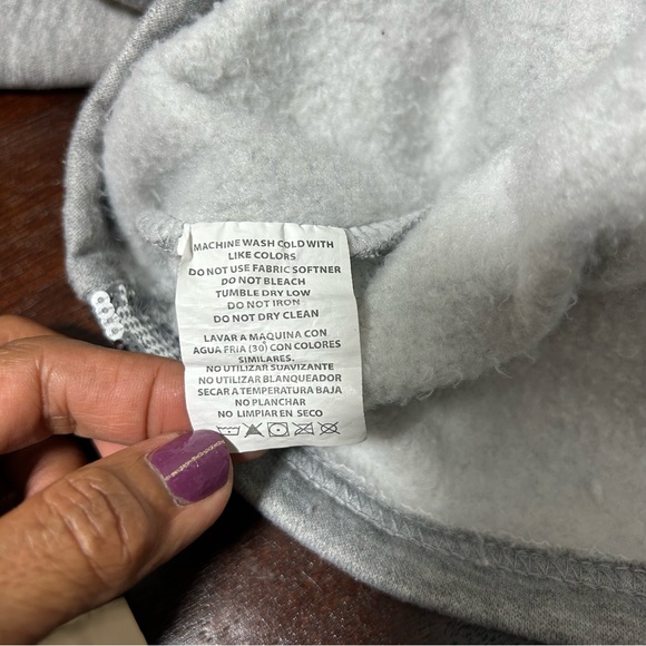 BEBE SPORT Sequin Stripe Sparkly Hoodie Heather Sz L - Picture 12 of 16